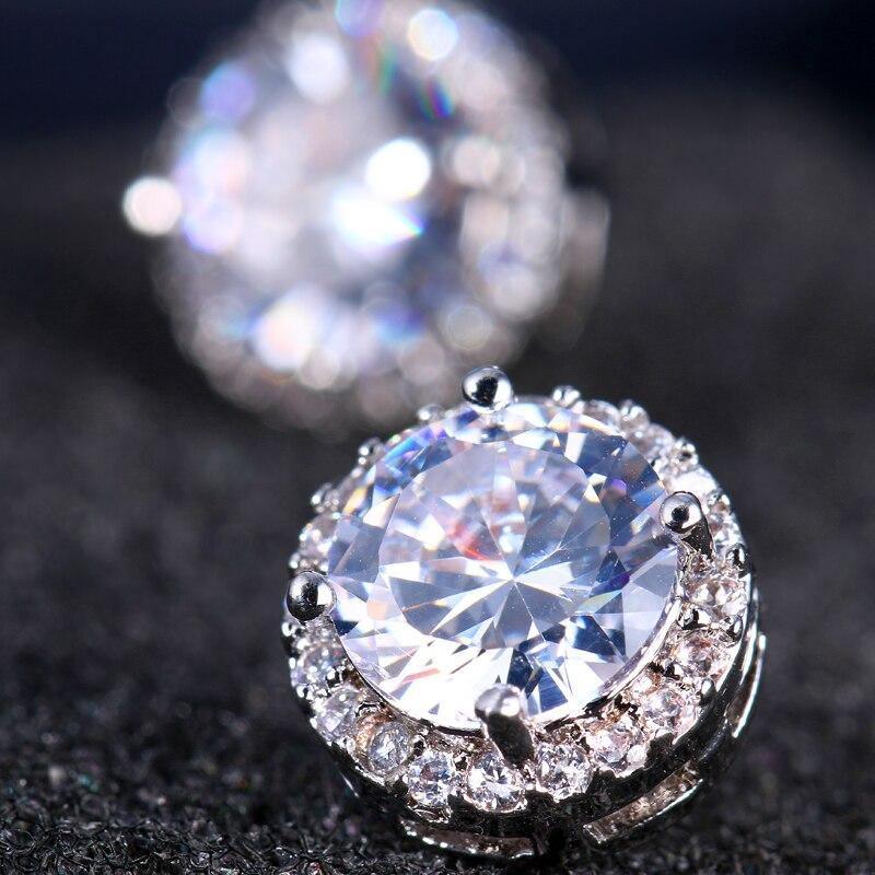 Attractive AAA CZ Stone Stud Earrings Round Shape 4 colours - Best Online Prices by Jewellery Supermarket - The Jewellery Supermarket