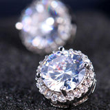 Attractive AAA CZ Stone Stud Earrings Round Shape 4 colours - Best Online Prices by Jewellery Supermarket - The Jewellery Supermarket