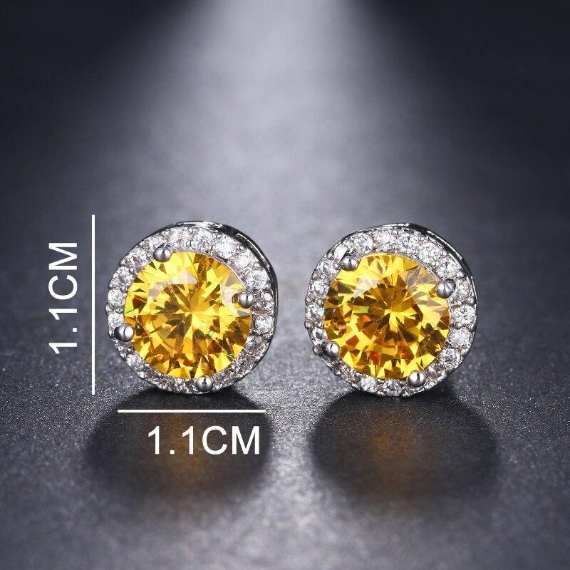 Attractive AAA CZ Stone Stud Earrings Round Shape 4 colours - Best Online Prices by Jewellery Supermarket - The Jewellery Supermarket