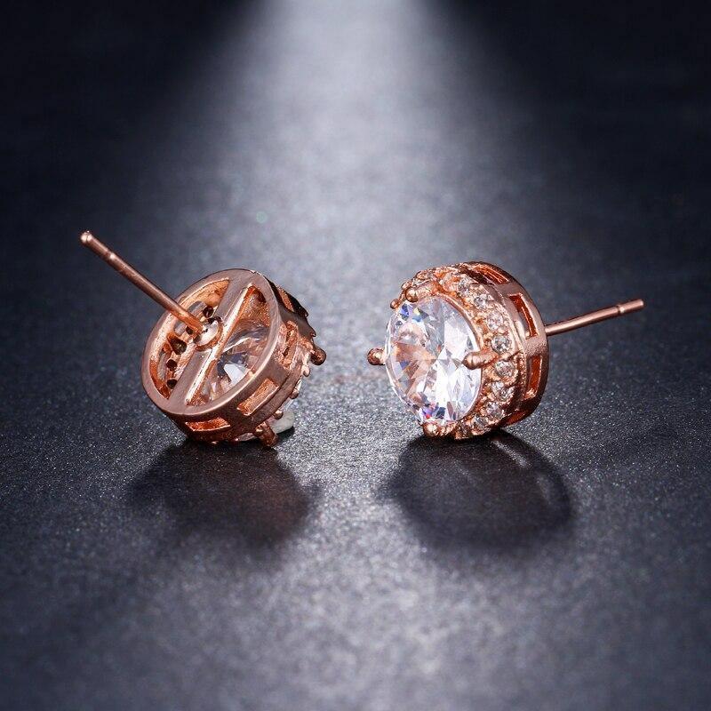 Attractive AAA CZ Stone Stud Earrings Round Shape 4 colours - Best Online Prices by Jewellery Supermarket - The Jewellery Supermarket