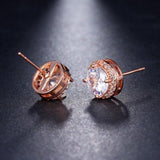 Attractive AAA CZ Stone Stud Earrings Round Shape 4 colours - Best Online Prices by Jewellery Supermarket - The Jewellery Supermarket