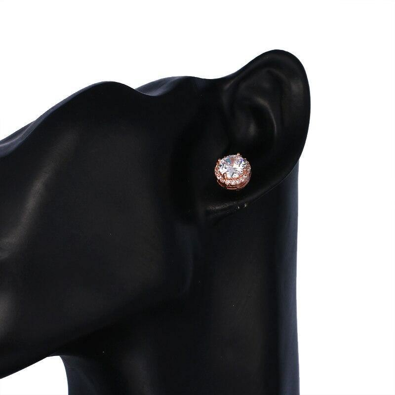 Attractive AAA CZ Stone Stud Earrings Round Shape 4 colours - Best Online Prices by Jewellery Supermarket - The Jewellery Supermarket