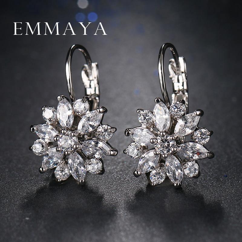 Attractive AAA Zircon Flower Stud Earrings - Best Online Prices by Jewellery Supermarket - The Jewellery Supermarket
