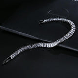 Attractive New Luxury Princess Cut 18cm Silver Bracelet Bangle For Women - The Jewellery Supermarket