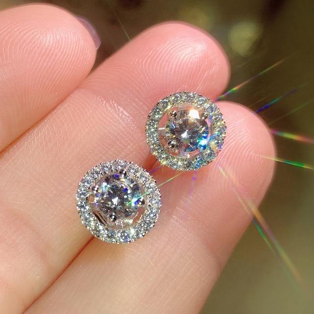 Attractive Selection Lab Diamond Stud Earrings 100% original 925 sterling silver- Factory Direct Prices by Jewellery Supermarket - The Jewellery Supermarket