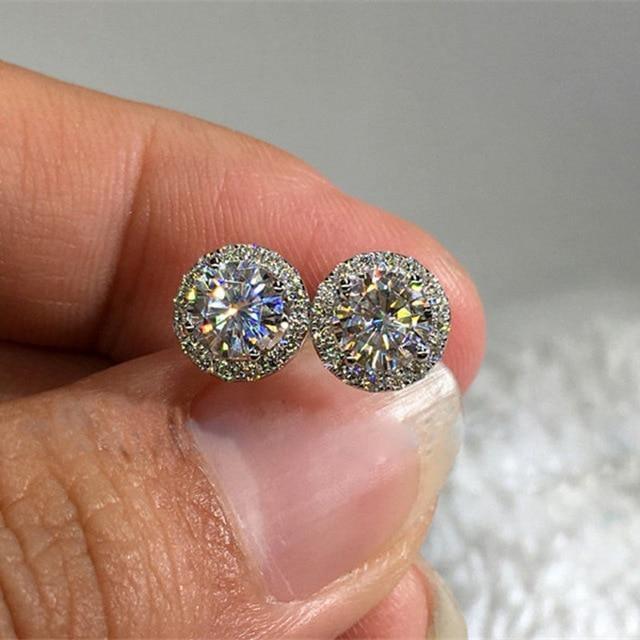 Attractive Selection Lab Diamond Stud Earrings 100% original 925 sterling silver- Factory Direct Prices by Jewellery Supermarket - The Jewellery Supermarket