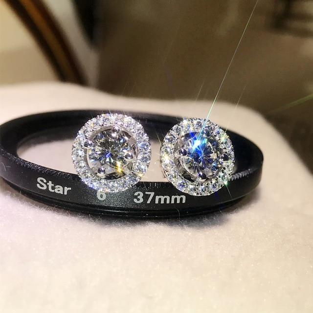 Attractive Selection Lab Diamond Stud Earrings 100% original 925 sterling silver- Factory Direct Prices by Jewellery Supermarket - The Jewellery Supermarket