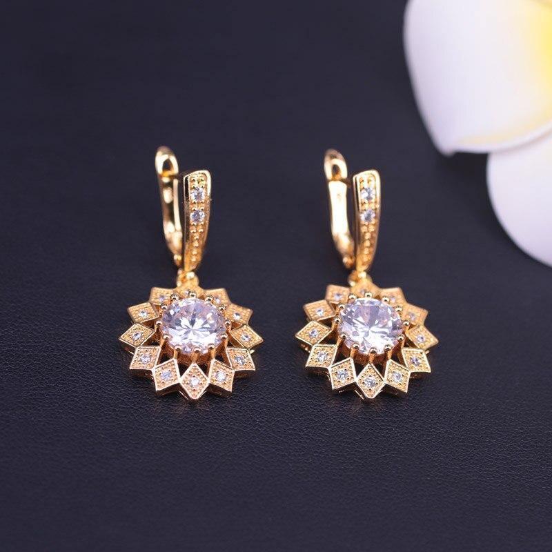 Austrian White Crystal Gold Color Jewelry Set - The Jewellery Supermarket