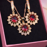 Austrian White Crystal Gold Color Jewelry Set - The Jewellery Supermarket