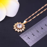 Austrian White Crystal Gold Color Jewelry Set - The Jewellery Supermarket