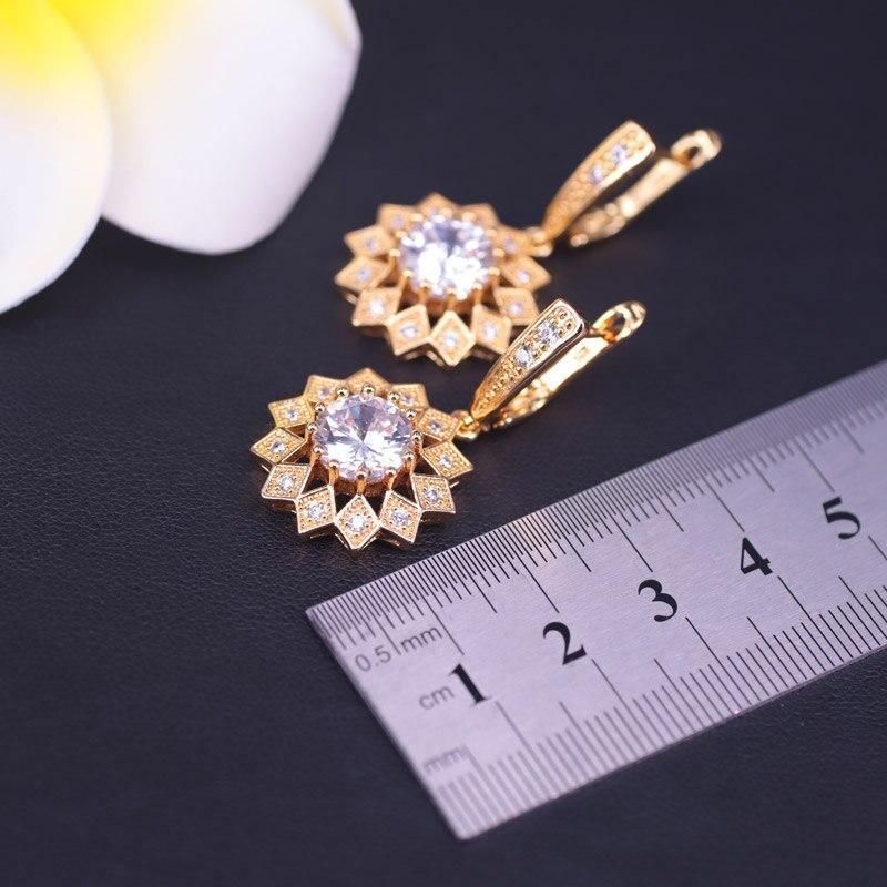 Austrian White Crystal Gold Color Jewelry Set - The Jewellery Supermarket