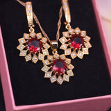 Austrian White Crystal Gold Color Jewelry Set - The Jewellery Supermarket