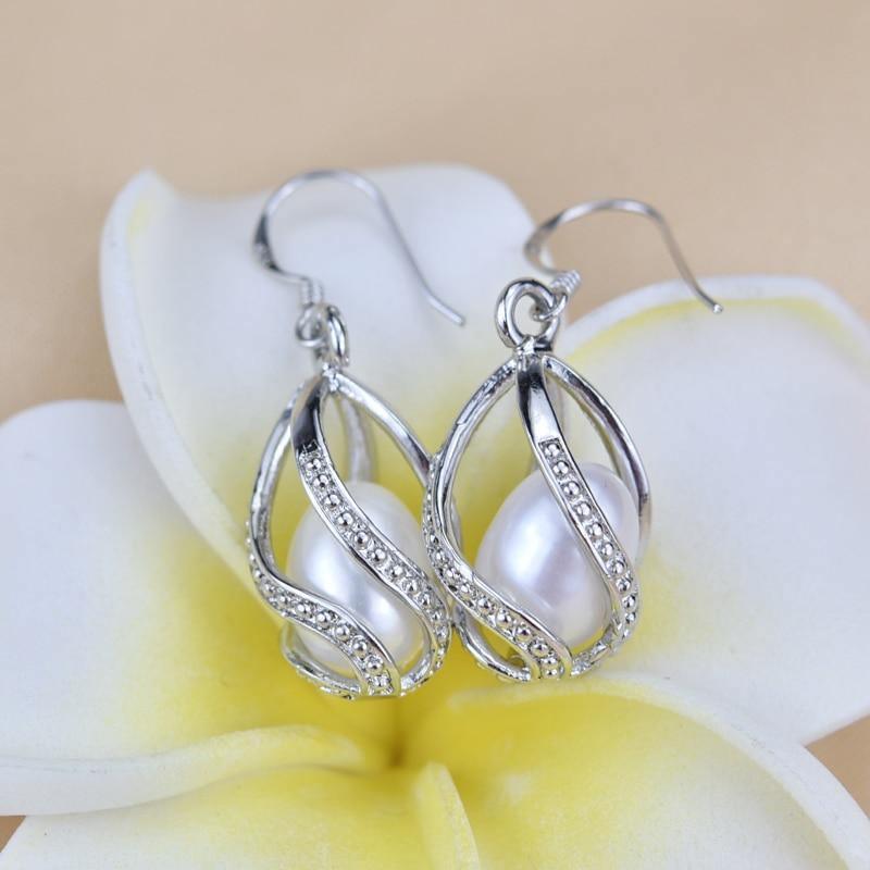 Beautiful 925 Sterling Natural Freshwater Water Drop Pearl Earrings- Factory Direct Prices by Jewellery Supermarket - The Jewellery Supermarket