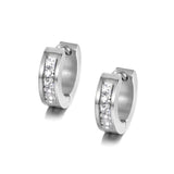 BEST SELLER AAA+ Cubic Zirconia Diamonds Stainless Steel Rose Gold Hoop Earrings - The Jewellery Supermarket