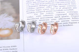 BEST SELLER AAA+ Cubic Zirconia Diamonds Stainless Steel Rose Gold Hoop Earrings - The Jewellery Supermarket