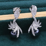 Black Pearl Silver Color Jewelry Sets for Women Earrings Necklace Pendant Ring New Arrival - The Jewellery Supermarket