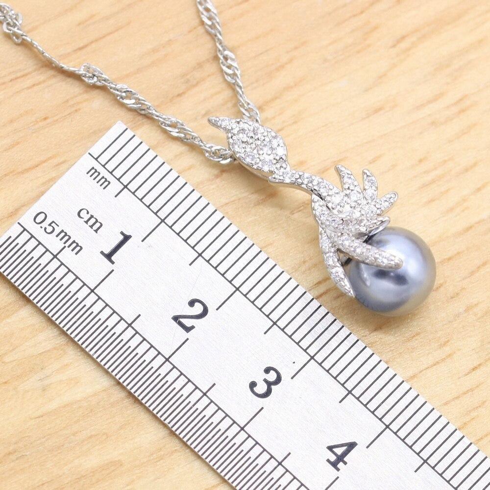 Black Pearl Silver Color Jewelry Sets for Women Earrings Necklace Pendant Ring New Arrival - The Jewellery Supermarket