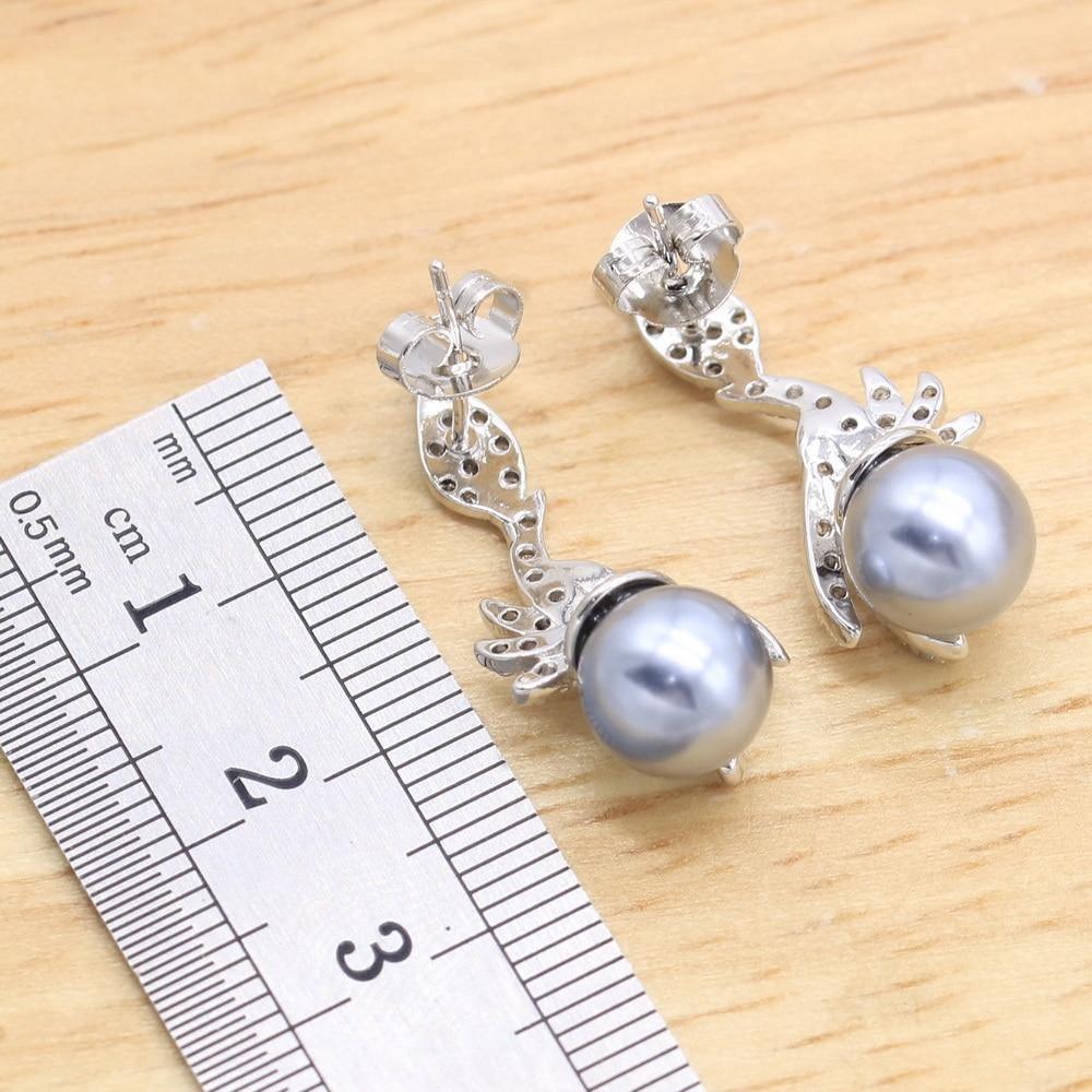 Black Pearl Silver Color Jewelry Sets for Women Earrings Necklace Pendant Ring New Arrival - The Jewellery Supermarket