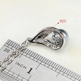 Blue Grey White Pink Pearl AAA+ Cubic Zirconia 925 Silver Jewelry Set - The Jewellery Supermarket