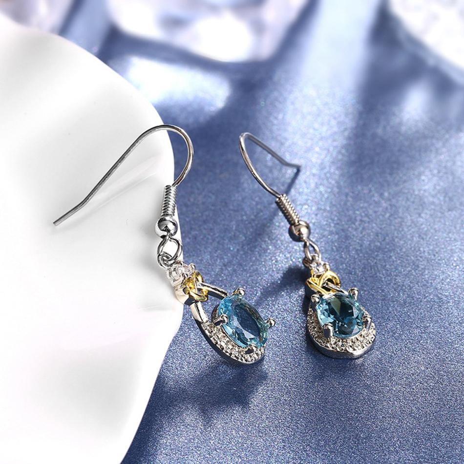 Blue Zircon Vintage Bridal Jewellery Set Cubic Zirconia Wedding Jewelry Set - The Jewellery Supermarket