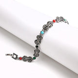 Bohemia 8 Words Statement Bracelets Bangles Silver Color Vintage Bracelet