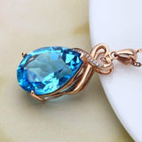 Bohemia Lab Created Topaz 14K Rose GP Fine Jewellery Necklace Pendant - The Jewellery Supermarket