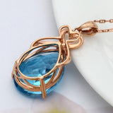 Bohemia Lab Created Topaz 14K Rose GP Fine Jewellery Necklace Pendant - The Jewellery Supermarket