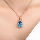 Bohemia Lab Created Topaz 14K Rose GP Fine Jewellery Necklace Pendant - The Jewellery Supermarket