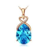 Bohemia Lab Created Topaz 14K Rose GP Fine Jewellery Necklace Pendant - The Jewellery Supermarket