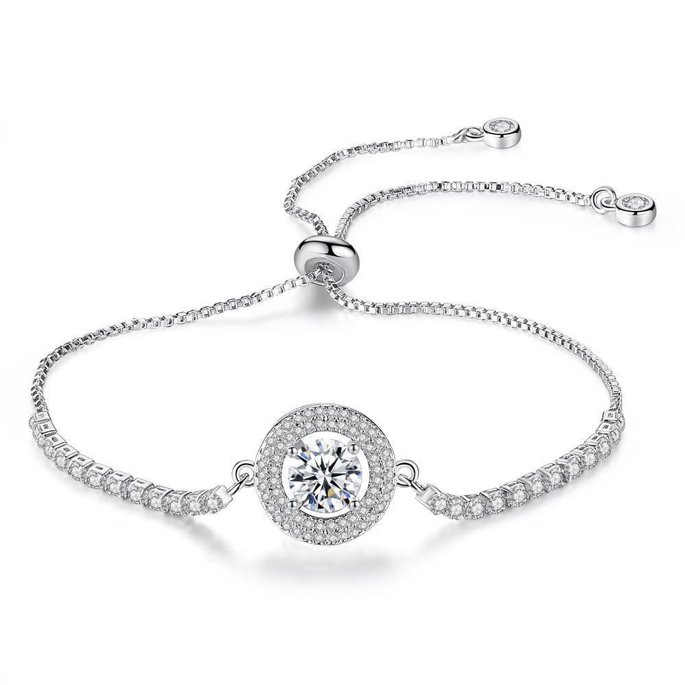 Brilliant New Trendy Halo Bracelet Bangle For Women - The Jewellery Supermarket