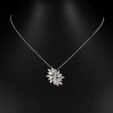 Capivating Flower Marquise Cut Cubic Zirconia Pendant - Best Online Prices by Jewellery Supermarket - The Jewellery Supermarket
