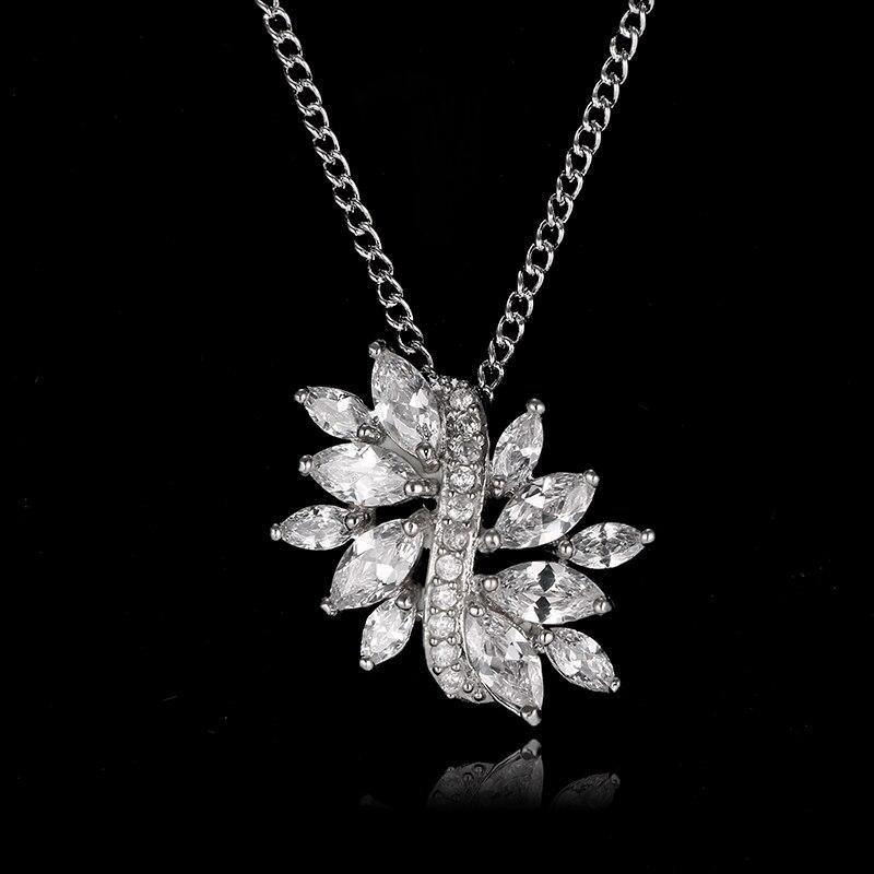 Capivating Flower Marquise Cut Cubic Zirconia Pendant - Best Online Prices by Jewellery Supermarket - The Jewellery Supermarket