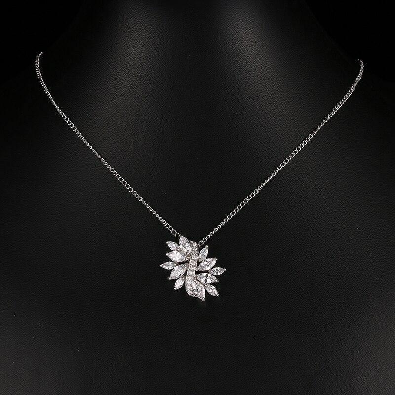 Capivating Flower Marquise Cut Cubic Zirconia Pendant - Best Online Prices by Jewellery Supermarket - The Jewellery Supermarket