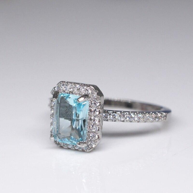 Charming Silver Sapphire AAA+ Zircon Diamonds Ring - The Jewellery Supermarket