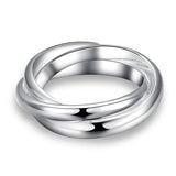 Charming Three Layer Fashion Silver Colour Ring - The Jewellery Supermarket