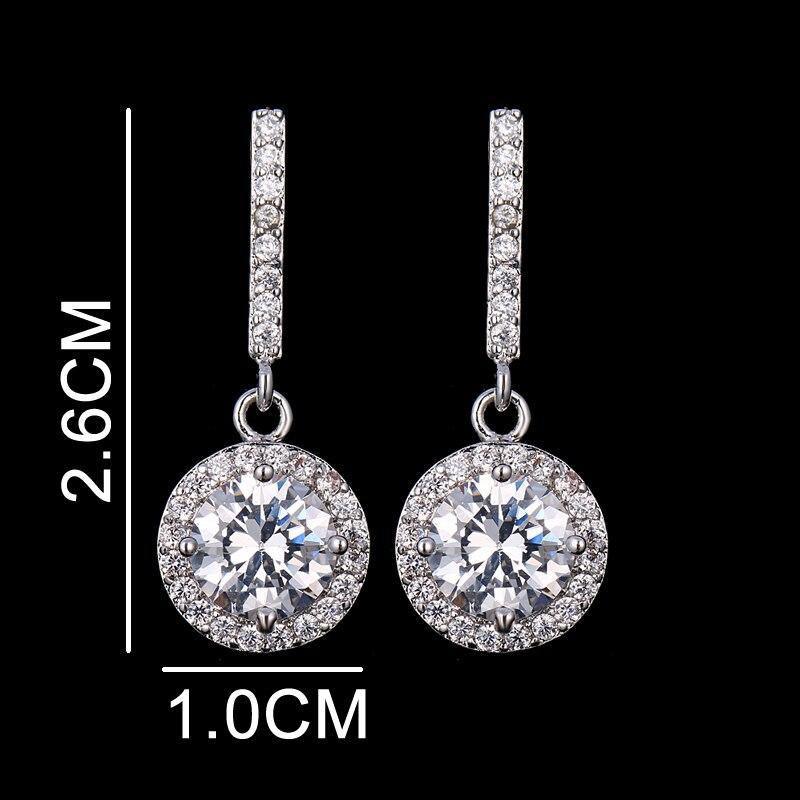 Charming White CZ AAA Clear Dangling Earrings - Best Online Prices by Jewellery Supermarket - The Jewellery Supermarket