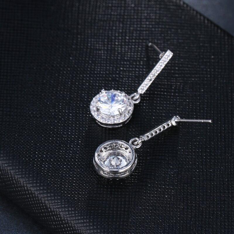 Charming White CZ AAA Clear Dangling Earrings - Best Online Prices by Jewellery Supermarket - The Jewellery Supermarket