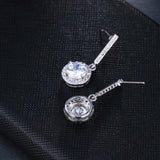 Charming White CZ AAA Clear Dangling Earrings - Best Online Prices by Jewellery Supermarket - The Jewellery Supermarket