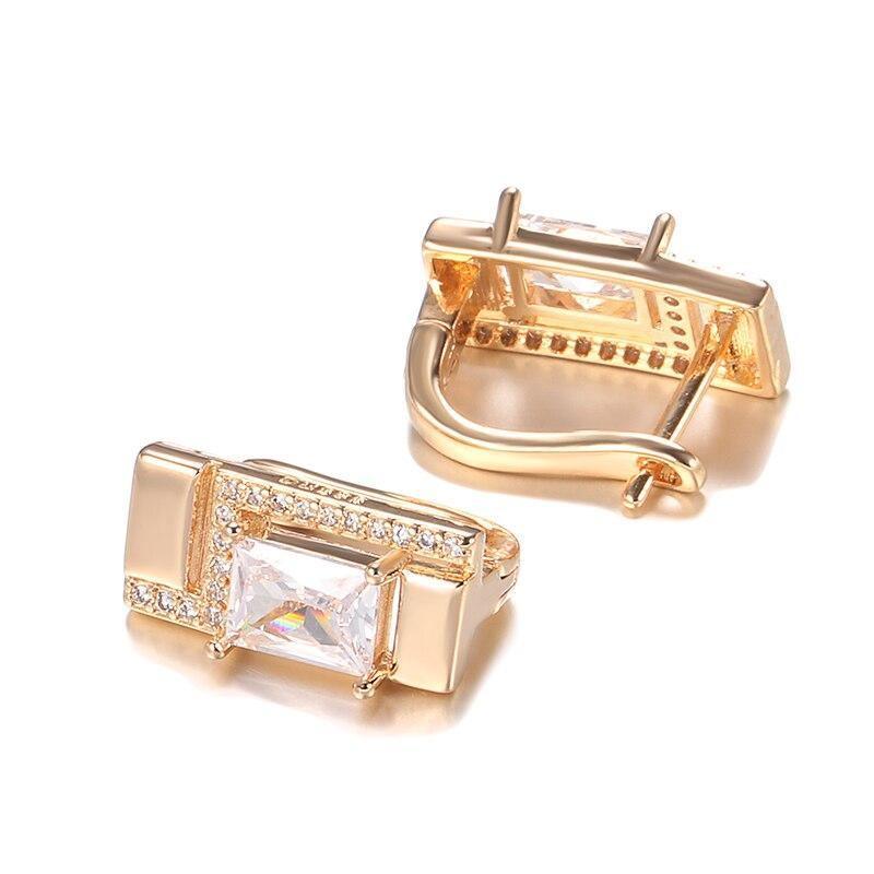 Classic Stud Earrings 585 Rose Gold White Natural AAA+ Zircon Earrings - The Jewellery Supermarket