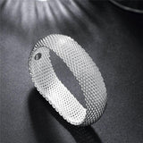 Classy 925 Sterling Silver Braided Bangle - Best Online Prices by Jewellery Supermarket - The Jewellery Supermarket
