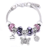 Crown Charm Lobster Buckle Snake Chain Beaded Bangles - The Jewellery Supermarket