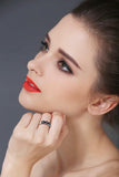 Cute 925 Sterling Silver Flower Bague Black Spinel Wedding Rings - Best Online Prices by Jewellery Supermarket - The Jewellery Supermarket