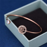 Cute AAA+ White Zircon Charming Tree Of Life Adjustable Rose Gold Silver Color Bracelet - The Jewellery Supermarket