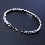Dazzling 4mm Silver Color AAA+ Cubic Zirconia Diamonds Tennis Bracelet For Women - The Jewellery Supermarket