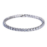 Dazzling 4mm Silver Color AAA+ Cubic Zirconia Diamonds Tennis Bracelet For Women - The Jewellery Supermarket