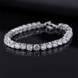 Dazzling 4mm Silver Color AAA+ Cubic Zirconia Diamonds Tennis Bracelet For Women - The Jewellery Supermarket