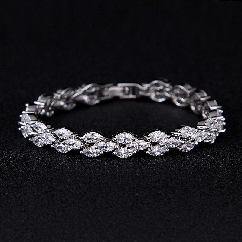 Dazzling High Quality Zircon White Yellow Gold Color Bracelet - Lowest Online Prices by Jewellery Supermarket - The Jewellery Supermarket