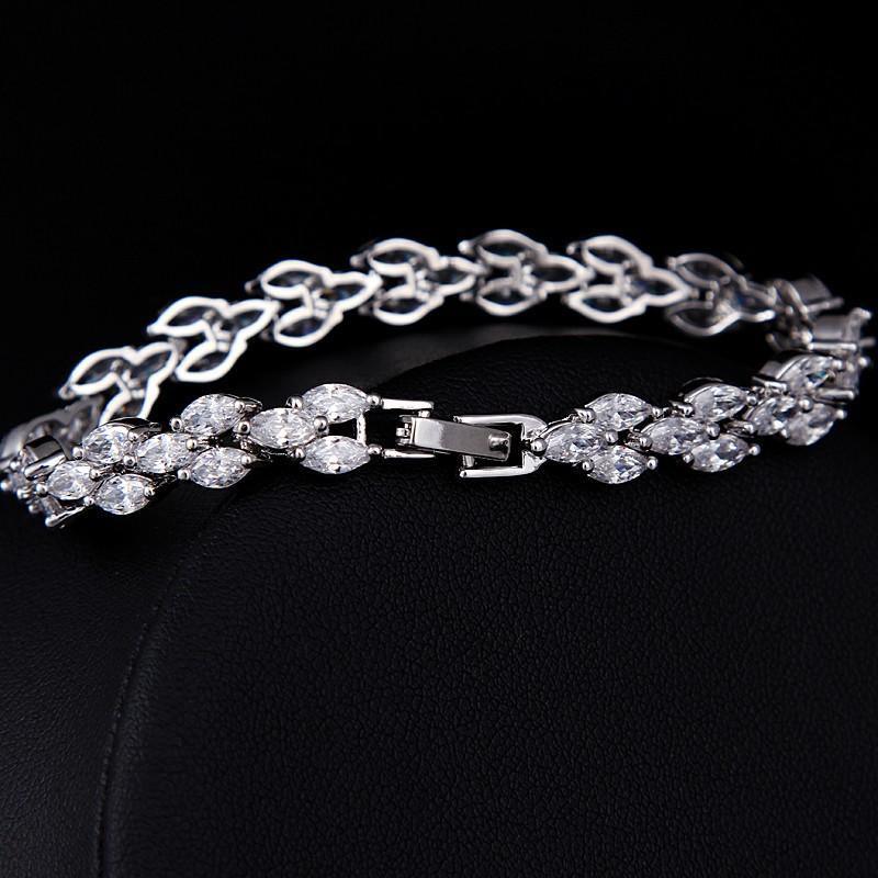 Dazzling High Quality Zircon White Yellow Gold Color Bracelet - Lowest Online Prices by Jewellery Supermarket - The Jewellery Supermarket