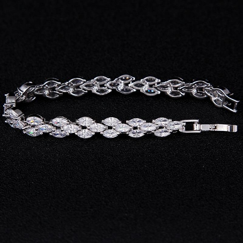 Dazzling High Quality Zircon White Yellow Gold Color Bracelet - Lowest Online Prices by Jewellery Supermarket - The Jewellery Supermarket