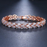 Dazzling High Quality Zircon White Yellow Gold Color Bracelet - Lowest Online Prices by Jewellery Supermarket - The Jewellery Supermarket